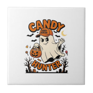 Carreau Chasseur de bonbons Halloween Fantôme Citrouille S