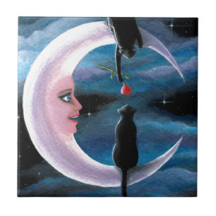 Carreau Chat 581 noir Chats sur Lune