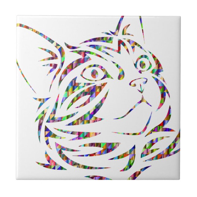 Carreau chat coloré (Devant)