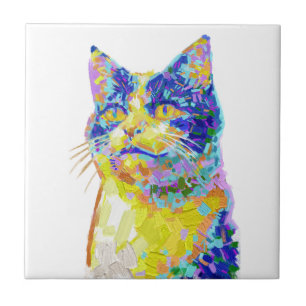 Carreau Chat dans le bouton Lumière du Soleil