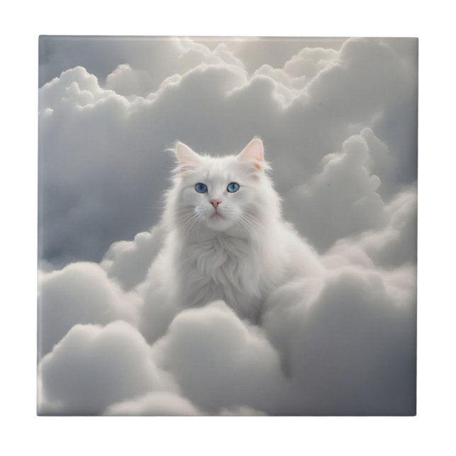 Carreau Chat dans les nuages (Devant)