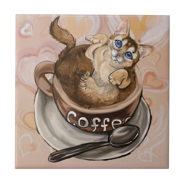 Carreau Chat de café (Devant)
