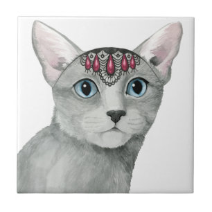Carreau Chat de Downton   incrusté de bijoux