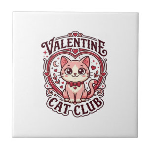 Carreau Chat de la Saint-Valentin Dessin drôle pour amateu