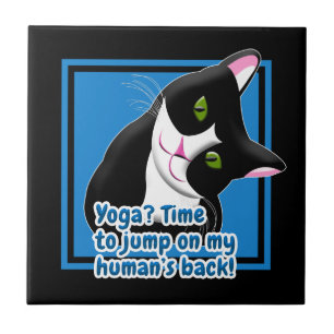 Carreau Chat de Yoga amusant