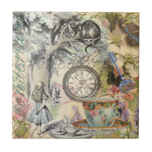 Carreau Chat du Cheshire Alice au Pays des Merveilles Clas
