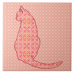 Carreau Chat japonais - Coral Orange Batik