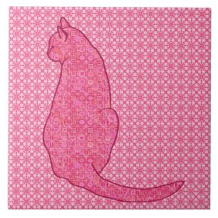 Carreau Chat japonais - Fuchsia Pink Batik