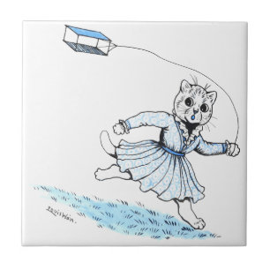 Carreau Chat Jouant Kite, Louis Wain