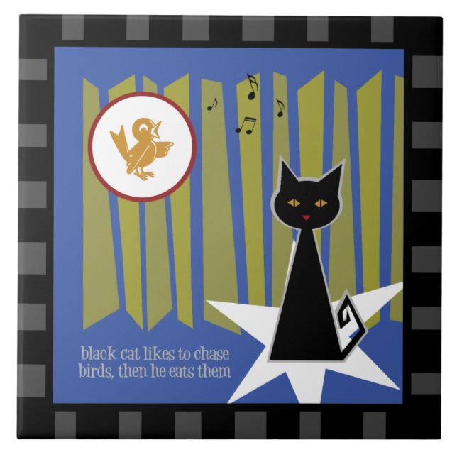 Carreau Chat noir (Devant)