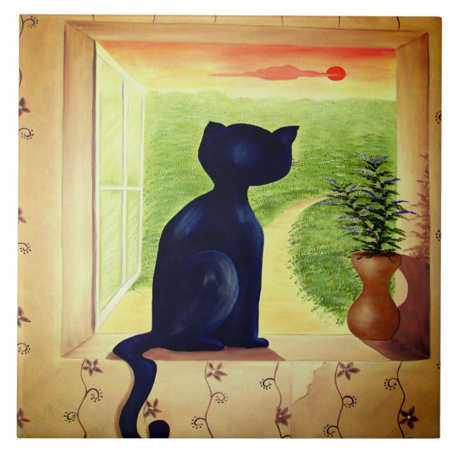 carreau chat noir (Devant)