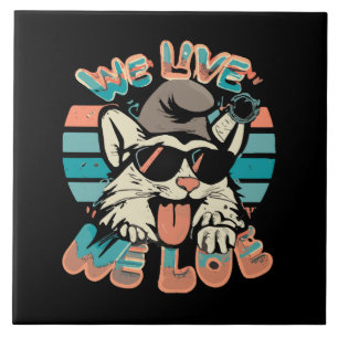 Carreau Chat Schtroumpf - Nous Vivons Nous Aimons 