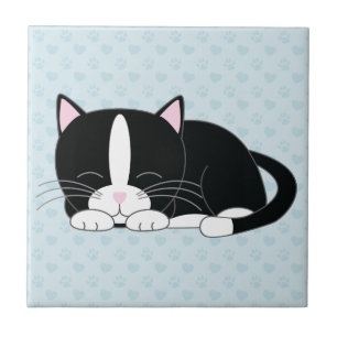 Carreau Chat somnolent de smoking