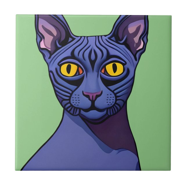 Carreau Chat Sphynx (Devant)
