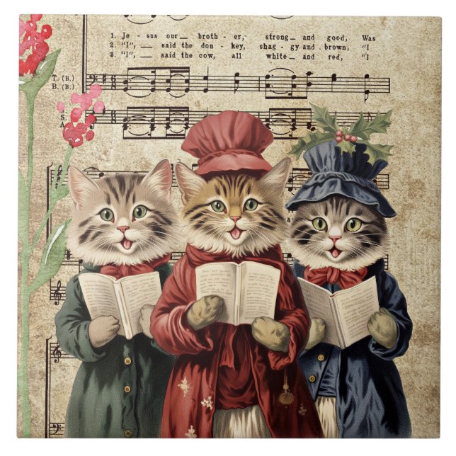 Carreau Chats de Noël (Devant)