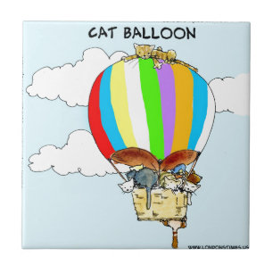 Carreau Chats Volants Dessin Animé Drôle