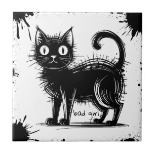 Carreau chatte à gribouillis