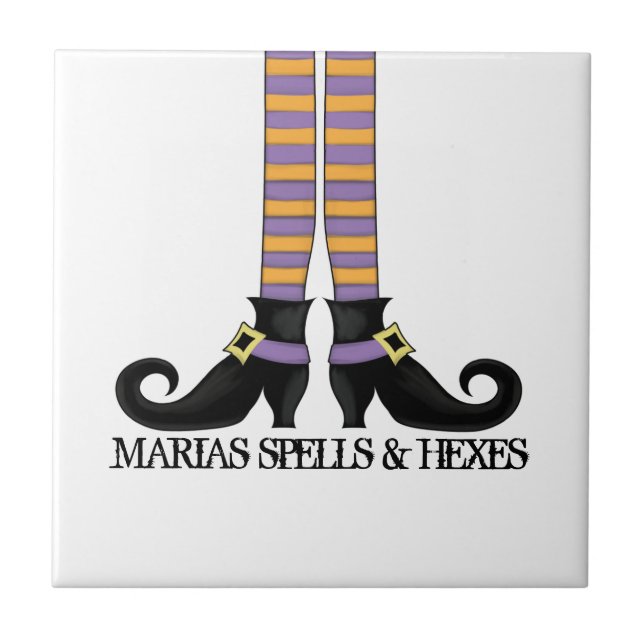 Carreau Chaussures de sorcière Whimsy avec bande violette  (Devant)