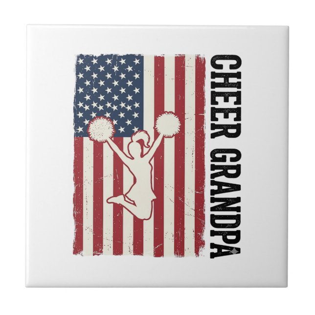 Carreau Cheer Grandpa Patriotic Vintage Flag Shirt Design_ (Devant)