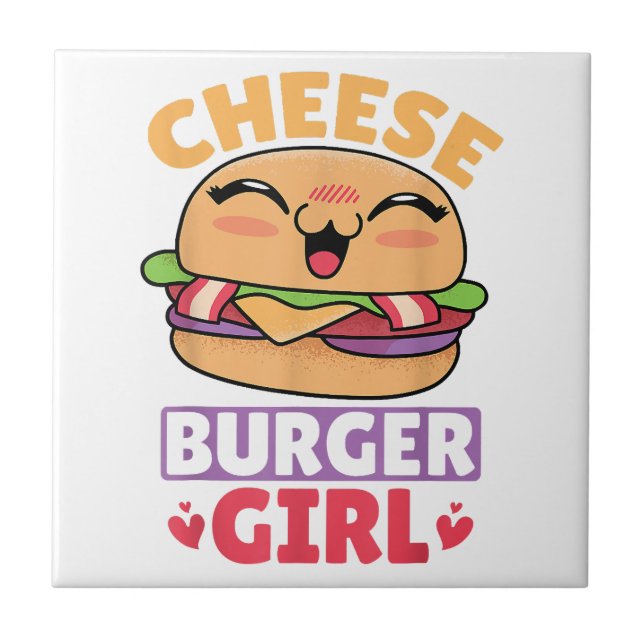 Carreau Cheeseburger Girl, Hamburger Women et Cheeseburge (Devant)