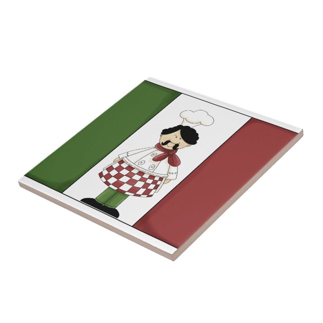 Carreau Chef italien #2 avec la tuile de drapeau (Côté)