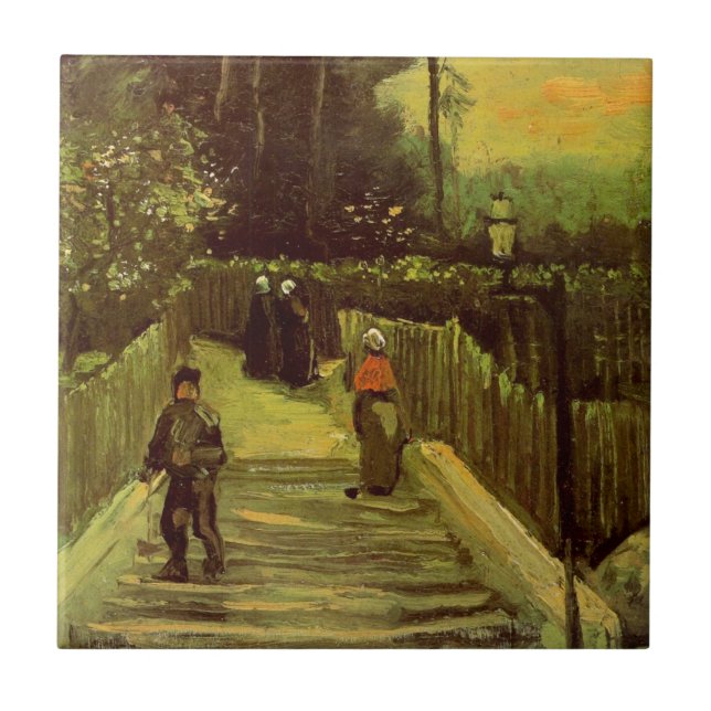 Carreau Chemin en pente à Montmartre par Vincent van Gogh (Devant)