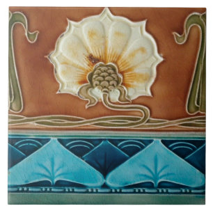 Carreau Cheminée en céramique murale style Art nouveau