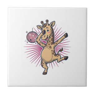 Carreau Chemise à gravure vintage Boule disco Girafe dansa