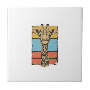 Carreau Chemise à rayures rétro girafe gravée vintage