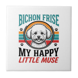 Carreau Chemise Bichon Frise Esprit Vintage Chien Art_1