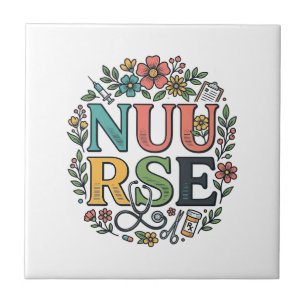 Carreau Chemise de fleuriste pour infirmière Design Art mé
