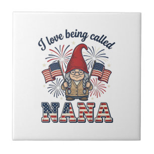 Carreau Chemise de grand-mère vintage Gnome Nana patriotiq