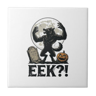 Carreau Chemise de loup-garou Halloween Gravure vintage Lu