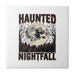 Carreau Chemise de nuit hantée Gravure vintage Halloween D