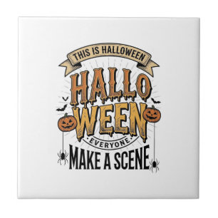Carreau Chemise de scène Halloween Gravure vintage Citroui