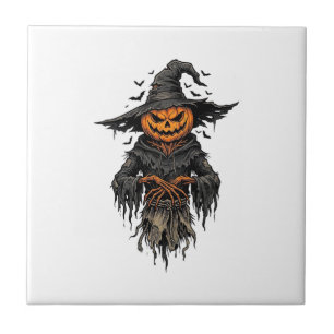 Carreau Chemise de sorcière épouvantail citrouille Hallowe