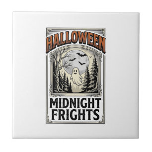 Carreau Chemise d'horreur Halloween Gravure vintage Forêt