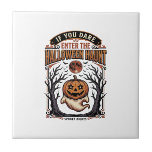 Carreau Chemise Halloween Vintage Citrouille Gravée Fantôm