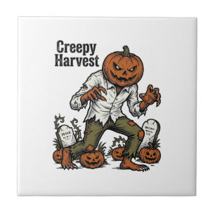 Carreau Chemise Halloween Vintage Monstre Tête de Citrouil