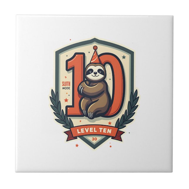 Carreau Chemise vintage coucher de soleil pour les 10 ans  (Devant)