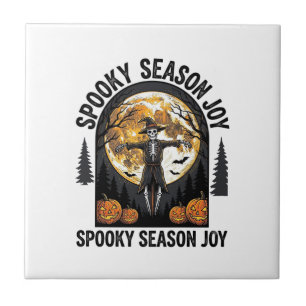 Carreau Chemise vintage Halloween avec Scarecrow Moon Art_