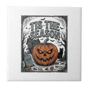 Carreau Chemise Vintage Halloween Citrouille Chat C'est La