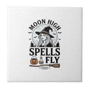 Carreau Chemise Witch Moon Vintage Gravure Halloween Tee_1
