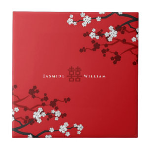 Carreau Cherry Blossoms double bonheur Mariage chinois