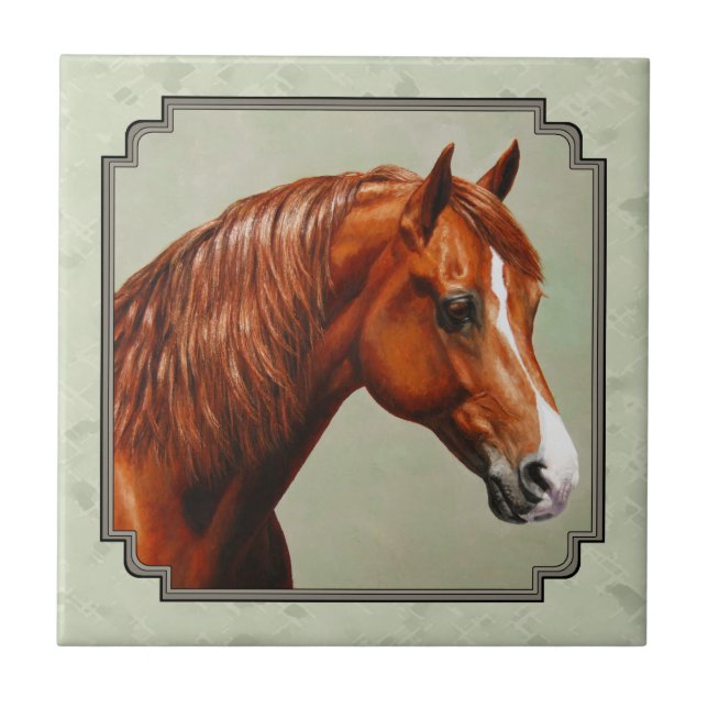 Carreau Chestnut Morgan Cheval Sage Vert (Devant)