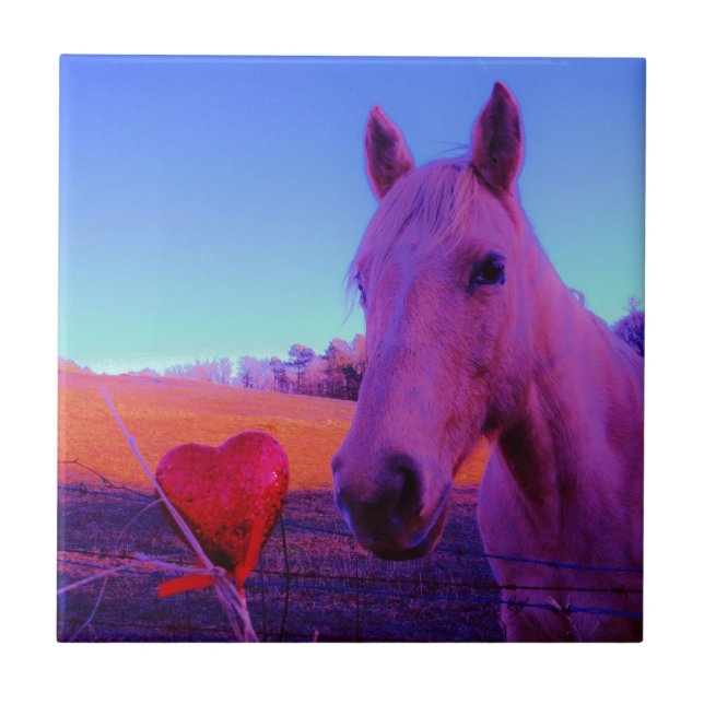 Carreau Cheval Brown et Coeur Rouge (Devant)