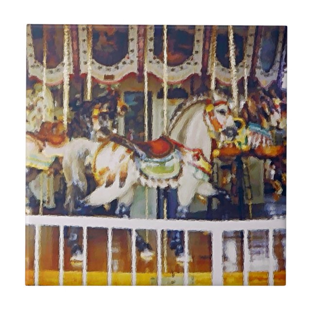 Carreau Cheval carrousel à l'huile (Devant)