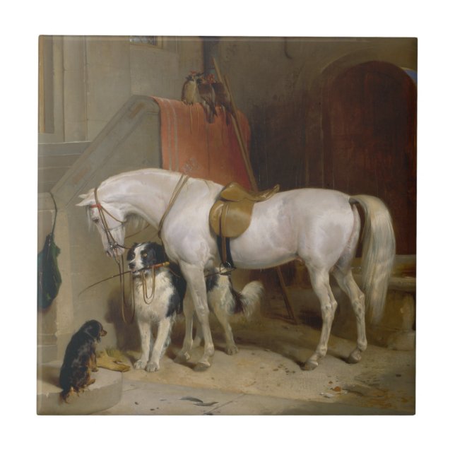 Carreau Cheval chien Favoris peinture art Landseer Proprié (Devant)