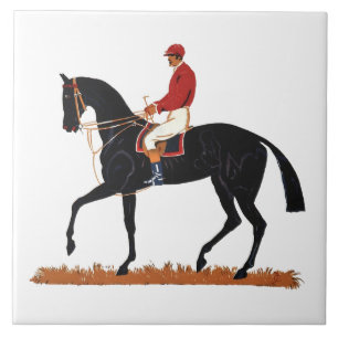Carreau Cheval de course Derby Jockey Style Vintage