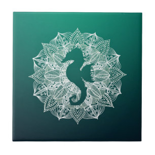 Carreau Cheval de mer Turquoise du Cercle de Mandala